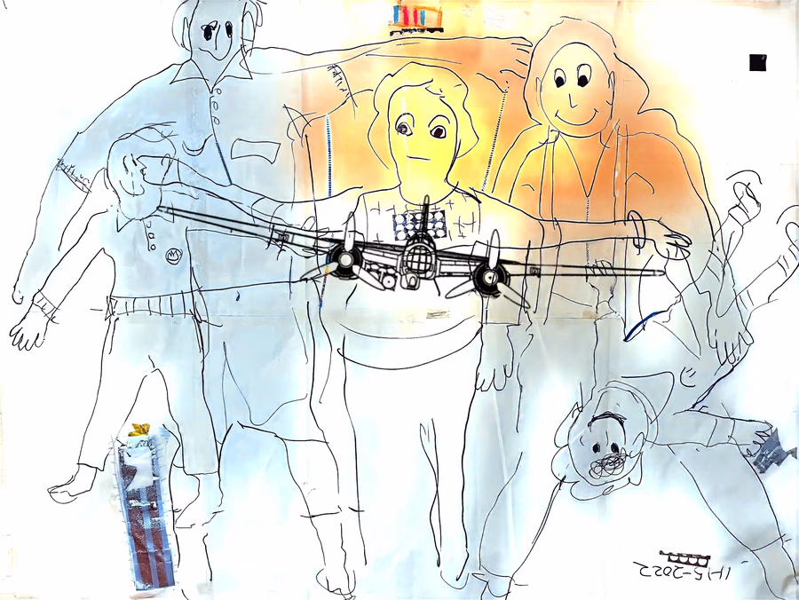Children with Warplane